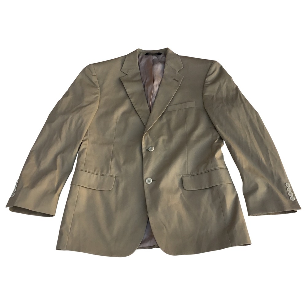 Jos. A.‎ Bank Gordon Mens 41 RG Tan Cotton Blend 2-Button Blazer Sport Coat